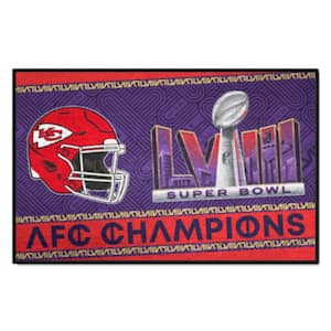 NFL - Kansas City Chiefs Super Bowl LVIII Purple 19 in. x 30 in. AFC Championship Starter Mat Accent Rug