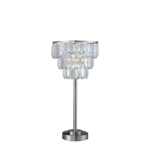 27.5 in. H Chrome Modern Crystal Shade Table Lamp, E27, Bulb not included