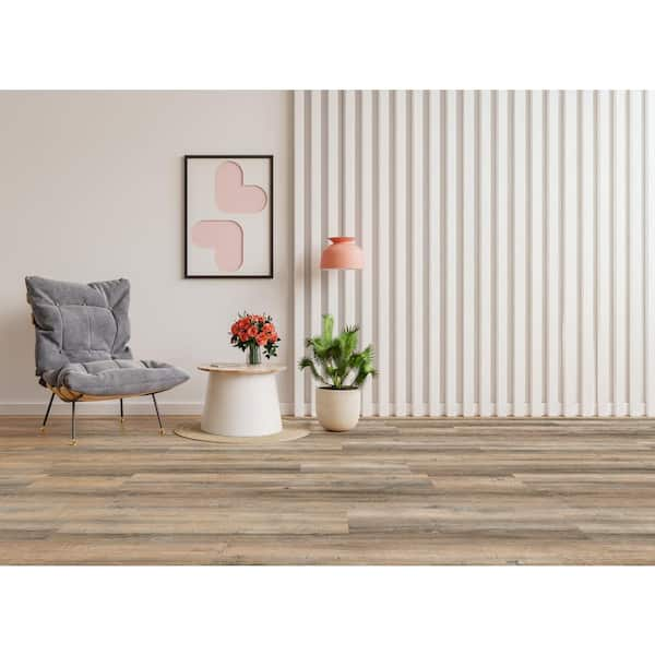 Bonnyneck Oak 12 MIL x 7 in. W x 48 in. L Natural Brown Water Resistant Click Vinyl Plank Flooring 23.33 sq. ft./Case