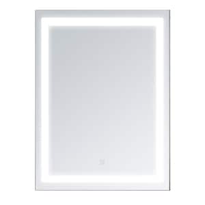 24 in. W x 32 in. H Rectangular Frameless LED Mirror Wall Mount floating Bathroom Vanity Mirror with Dimmable Control
