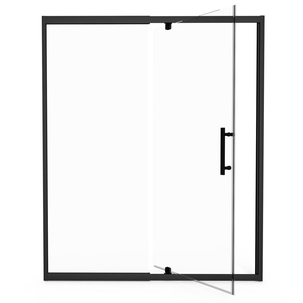 "50"" to 54"" W x 72"" H Framed Pivot Shower Door with Clear Glass, Matte Black" price history on PriceWatchPro