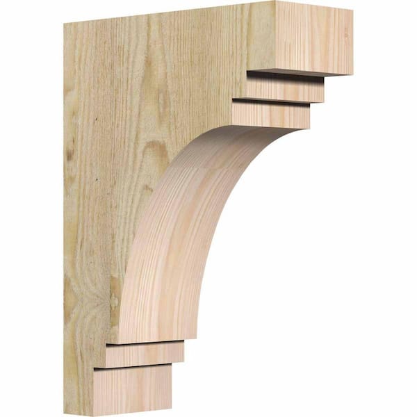 Ekena Millwork 4 in. x 10 in. x 14 in. Douglas Fir Pescadero Rough Sawn Corbel