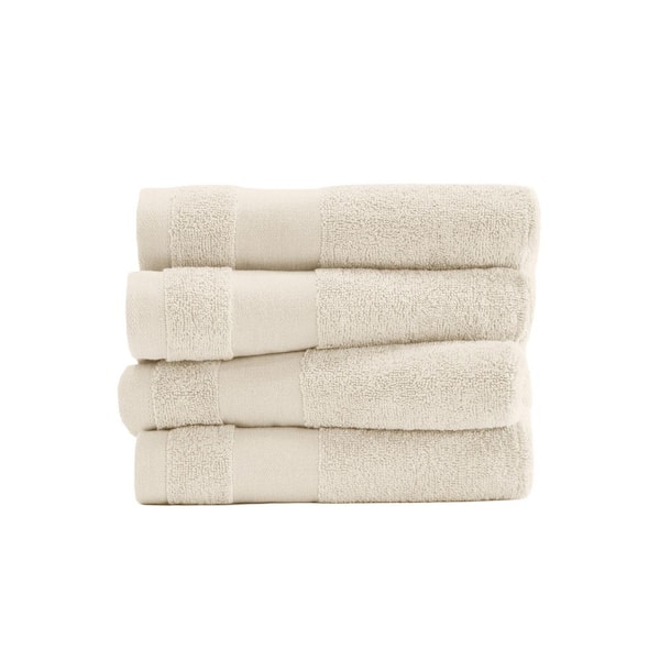 Hotel-Quality 4-Piece Ivory Cotton Hand Bath Towel Set