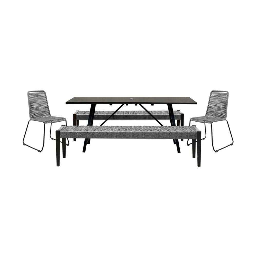 Koala and Shasta and Camino 5-Piece Dark Eucalyptus Wood Outdoor Dining Set