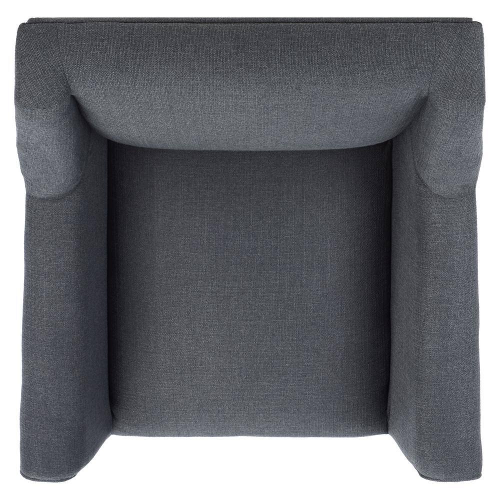 Videl Dark Grey Upholstered Accent Chair with Rolled Arms