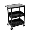 Luxor STC 24 in. 3-Shelf Utility Cart in Black STC211-B - The Home Depot