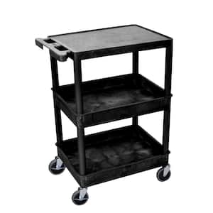 STC 24 in. 3-Shelf Utility Cart in Black