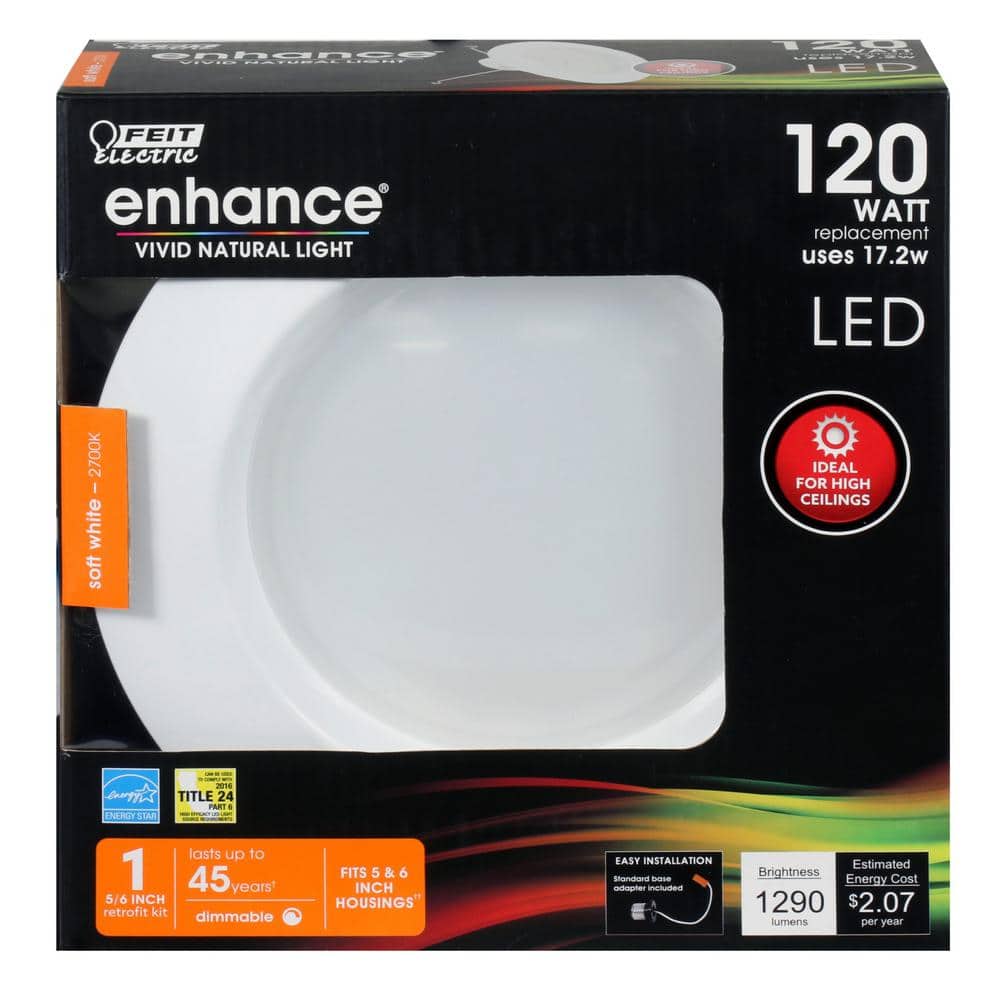 6-Inch White Aluminum Dimmable LED Retrofit Downlight