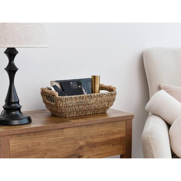 Hand-Woven Small Wicker Baskets, Seagrass Storage Baskets with