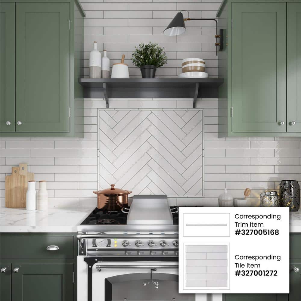 Ivory White Glossy Ceramic Subway Wall and Floor Tile