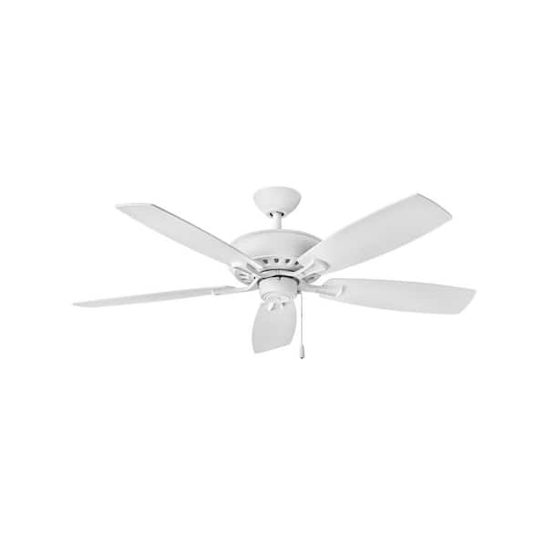 HINKLEY HIGHLAND 52 in. Indoor Chalk White Ceiling Fan Pull Chain