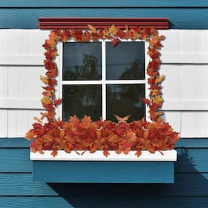 18 in. Artificial Maple Leaf Bush with Silk Leaves for Indoor and Outdoor Use