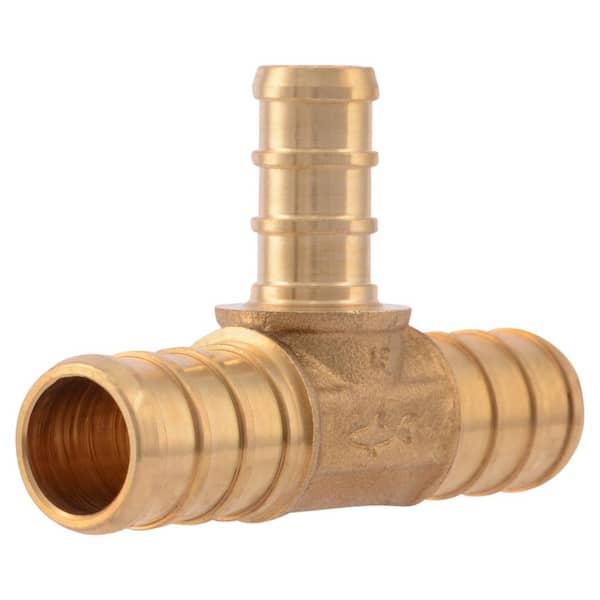 SharkBite 1/2 in. PEX Barb x 1/2 in. PEX Barb x 3/8 in. PEX Barb Brass Reducing Tee Fitting