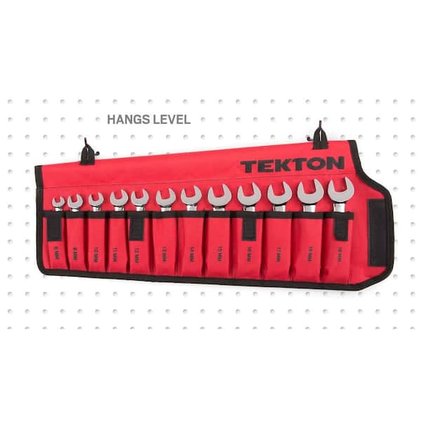 TEKTON 8-19 mm Stubby Combination Wrench Set with Pouch (12-Piece