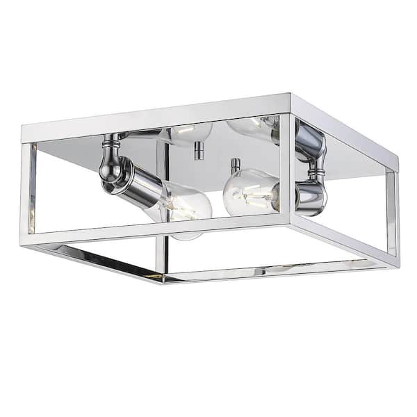 Wesson 12 in. 2-Light Chrome Flush Mount
