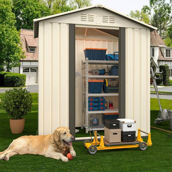 Huluwat 5 ft. W x 3 ft. D Outdoor Metal Storage Shed with Double