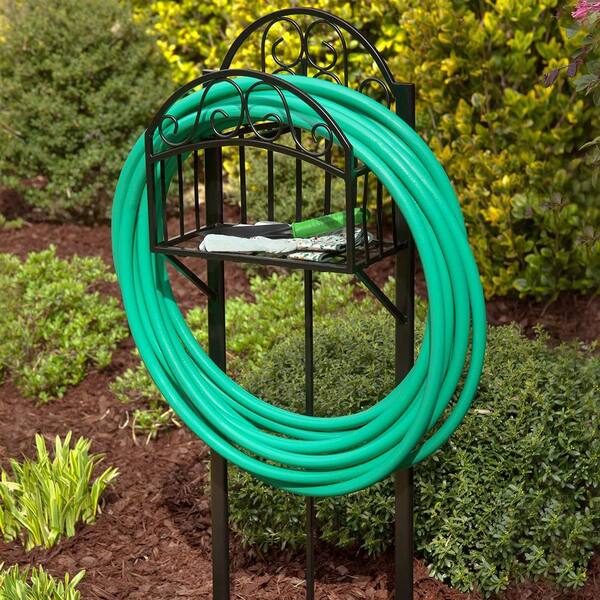 Details about   Liberty Garden LBG-119-KD 5-Prong Gauge Steel Water Hose Stand with Small Shelf 