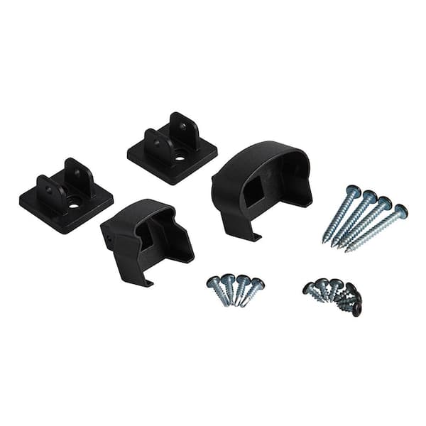 Fiberon CitySide Matte Aluminum Stair Hardware Kit - Black (Includes One Top and Bottom Bracket with Screws)