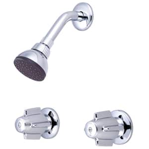 Double-Handle 1-Spray Shower Faucet in Chrome (Valve Included)