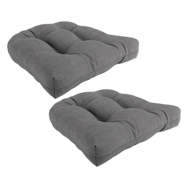19 in. L x 19 in. W x 4 in. T Square Tufted Outdoor Wicker Seat Cushion in Zayne Volcanic (2-Pack)