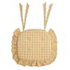 VHC BRANDS Buzzy Bees Vintage Yellow Antique White Check Ruffled Chair Pad 84455
