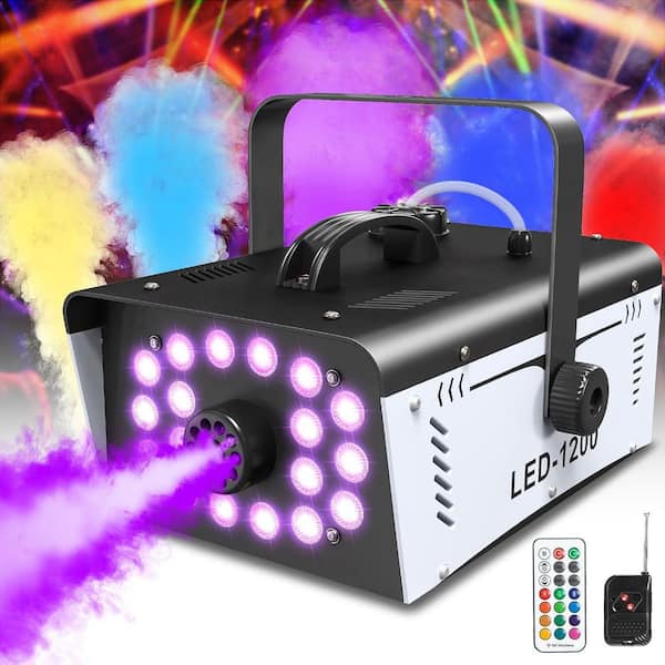 1200-Watt 6000CFM Fog Machine with 18 LED Lights and Remote for Halloween, Wedding, Party, DJ, Disco, Stage