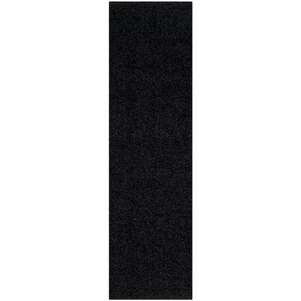 SAFAVIEH Modera Black 2 ft. x 8 ft. Solid Runner Rug