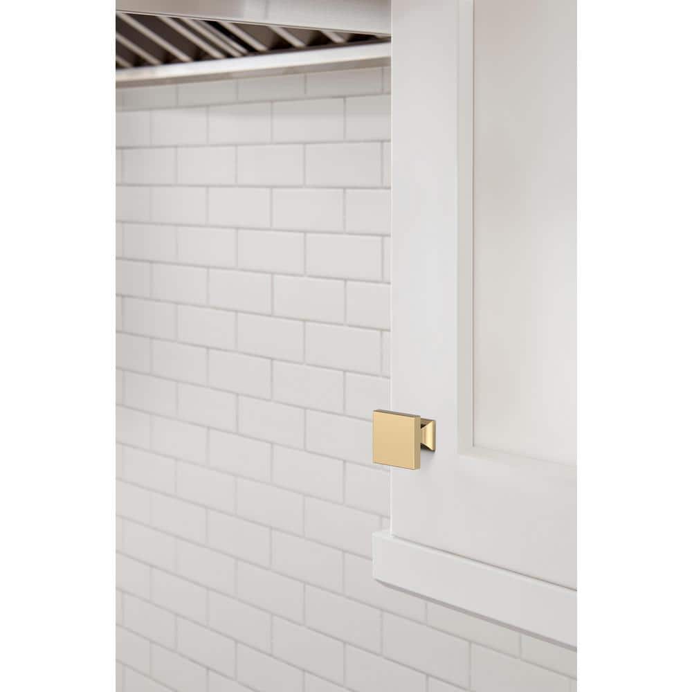 Champagne Bronze Brushed Square Cabinet Knob with Mounting Hardware