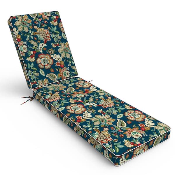 Outdoor Chaise Lounge Cushion 72 x 21 x 3  in. Water Resistant Patio Lounge Chair Cushion Peacock Blue