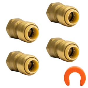 3/8 in. Brass Push-to-Connect x FIP Adapter Fitting with Disconnect Tool (4-Pack)