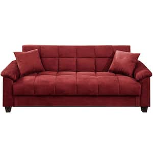 84 in. Slope Arm 3-Seater Storage Sofa in Red