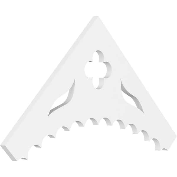 Ekena Millwork 1 in. x 36 in. x 18 in. (12/12) Pitch Wellington Gable Pediment Architectural Grade PVC Moulding