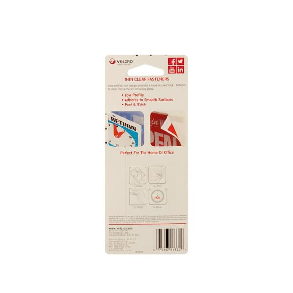 Velcro Part # - Velcro 7/8 In. Sticky Back Squares (12-Pack) - Hook & Loop  Fasteners - Home Depot Pro
