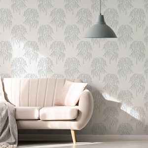 Willow Tree Silver Removable Wallpaper