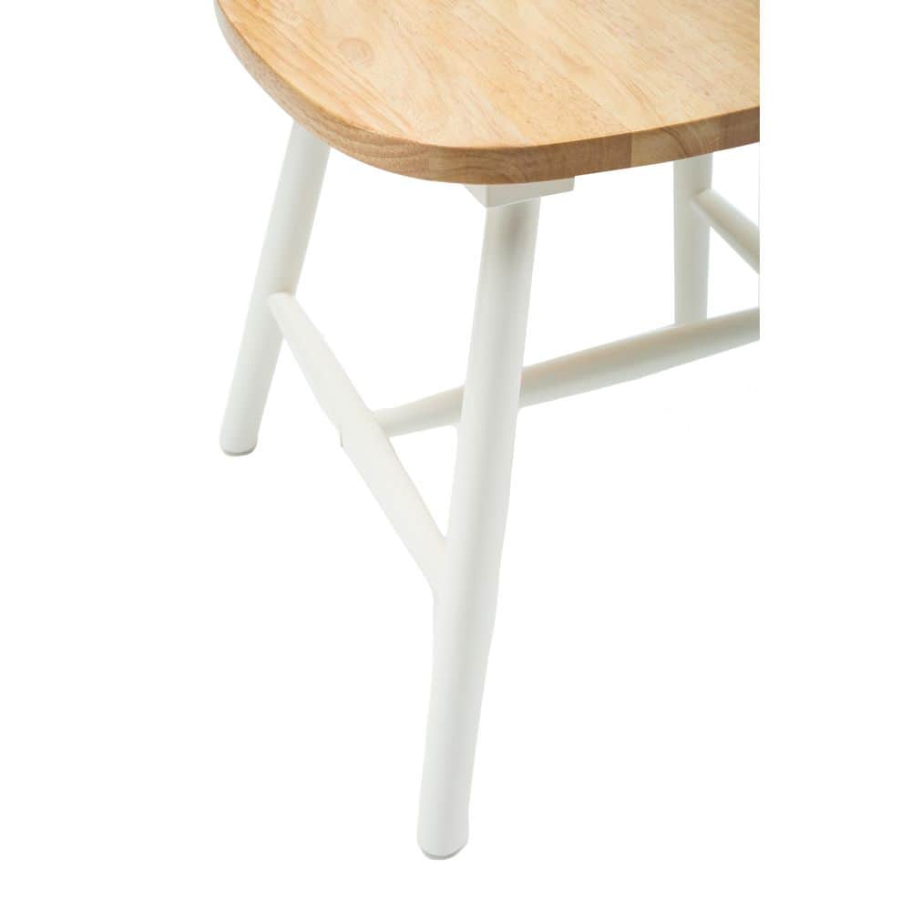 Windsor-Inspired White & Natural High Slat Side Chair Set