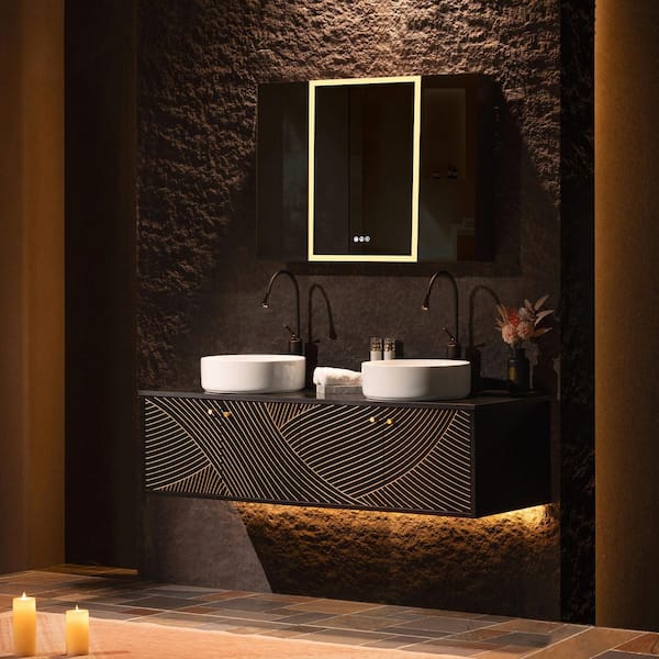 WOODBRIDGE 59.9 in. W x 22 in. D Double Ceramic Vessel Sink