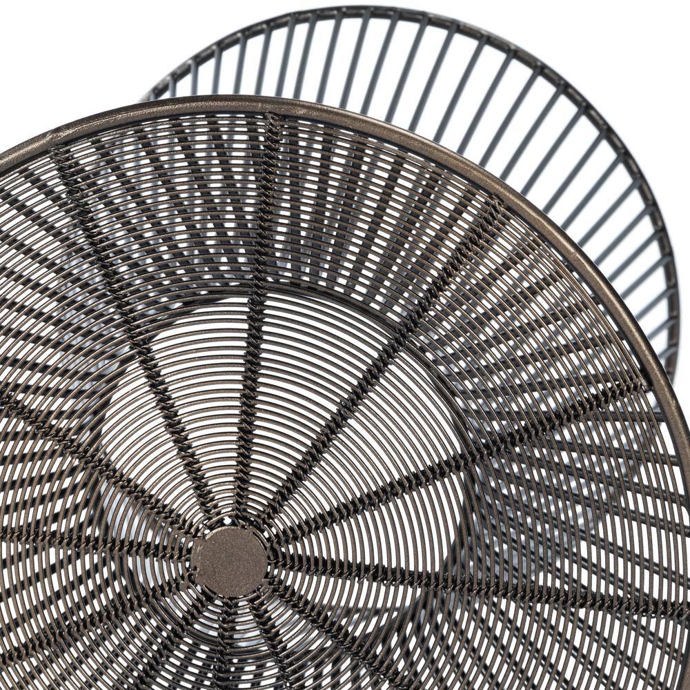 Transitional Black Iron Silhouette Round Accent Table