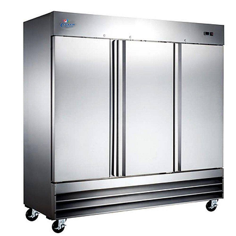 Cooler Depot 81 in. 72 cu. ft. 3 Door Commercial Reach In Upright Refrigerator in Stainless