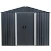 ToolCat 8 ft. x 6 ft. Outdoor Metal Storage Shed Garden Tool Room with Floor Base and Sliding Doors, Black (39 sq. ft.) WTF1-6-SCP