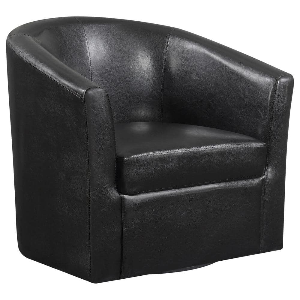 Coaster Turner Dark Brown Faux Leather Upholstery Sloped Arm Accent ...