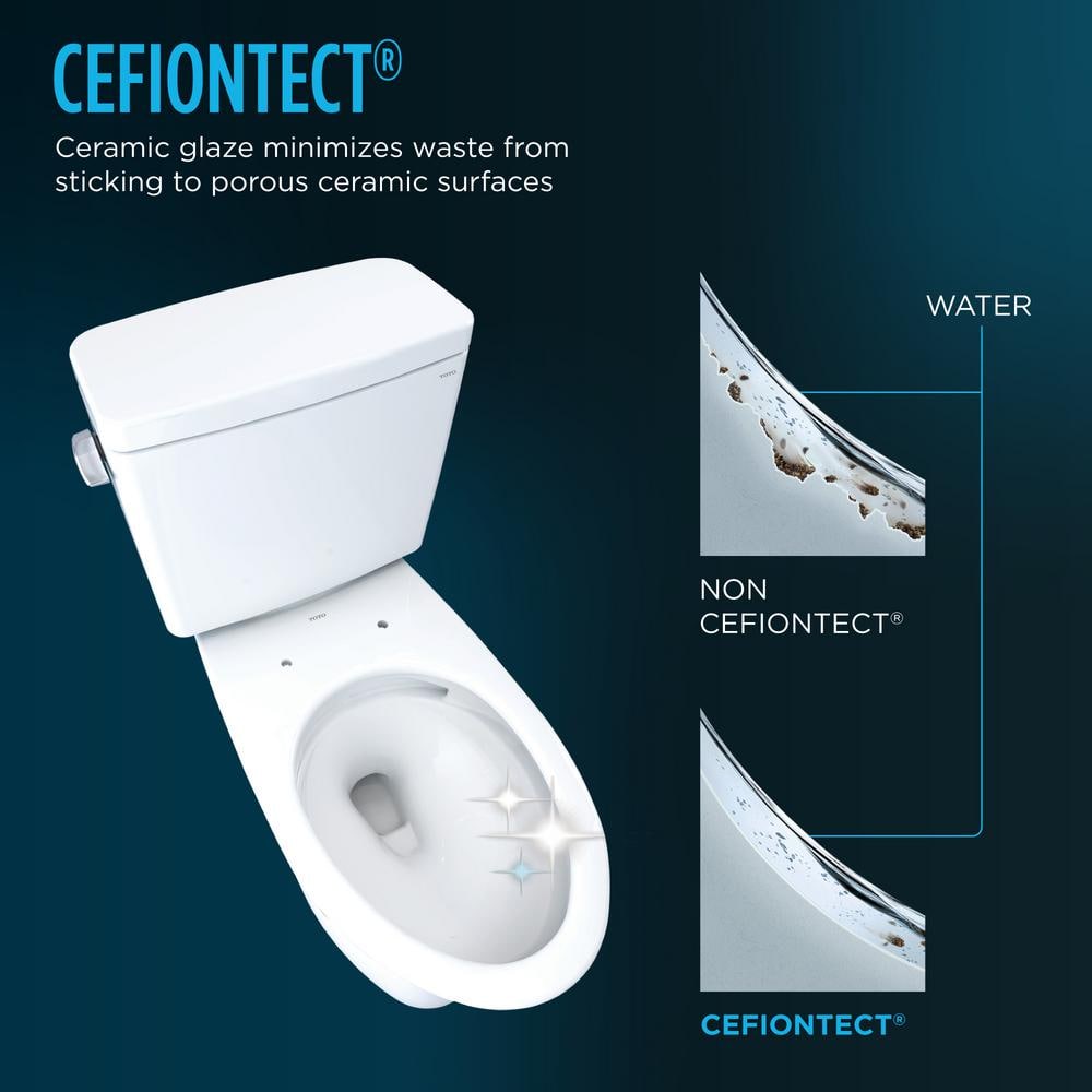 White Elongated High Efficiency Two-Piece Toilet with Seat