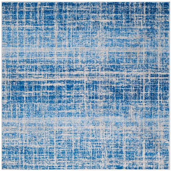 SAFAVIEH Adirondack Blue/Silver 4 ft. x 4 ft. Square Solid Area Rug