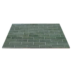 Delphi Capri Green 4.33 in. x 8.66 in. Polished Glass Subway Wall Tile (6.24 Sq. Ft./Case)
