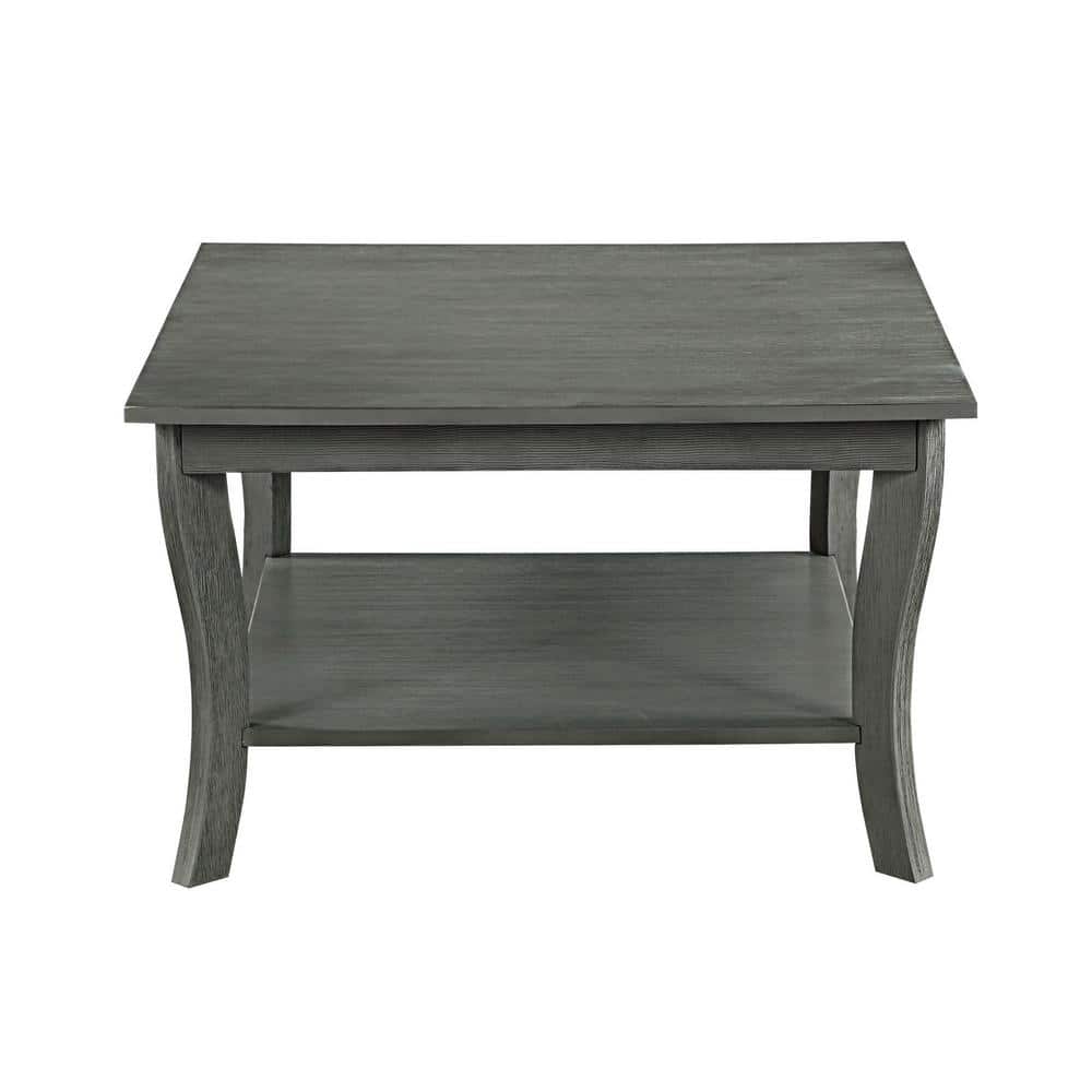 Heritage Square Wirebrush Gray Wood Coffee Table