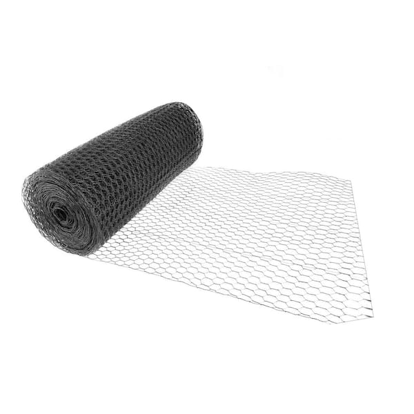 Fencer Wire 3 ft. x 150 ft. 16-Gauge Black PVC Coated Poultry Netting with 1.5 in. Mesh