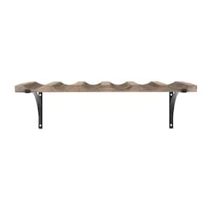 6-Bottle Natural Wood and Metal Wall Mounted Wine Rack