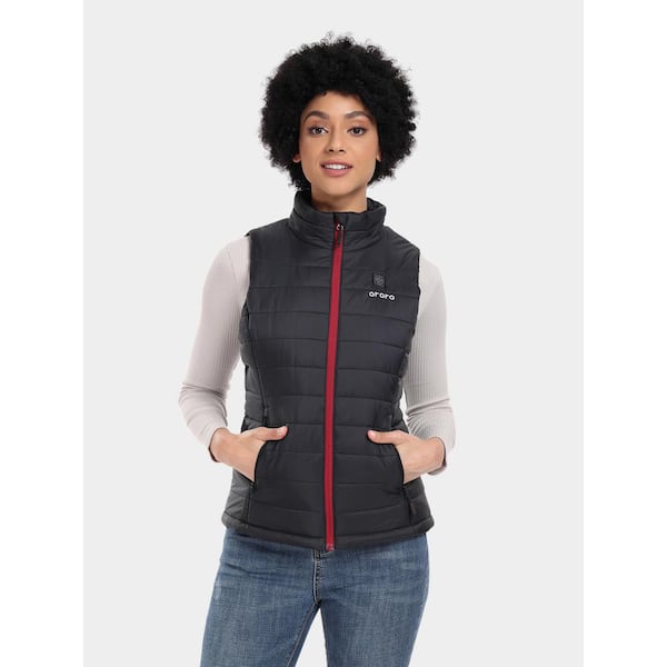 ORORO Women's Large Black 7.38-Volt Lithium-Ion Classic Heated Vest ...