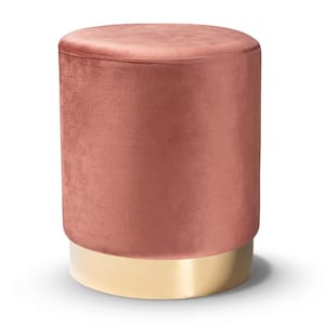 Chaela Blush Pink and Gold Ottoman