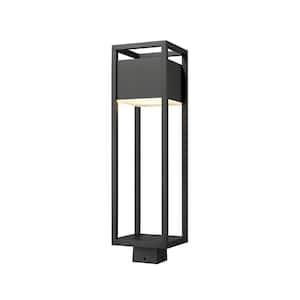 Barwick 1-Light 25.75 inch Black Aluminum Hardwired Outdoor Post Light with Square Standard Fitter with Integrated LED