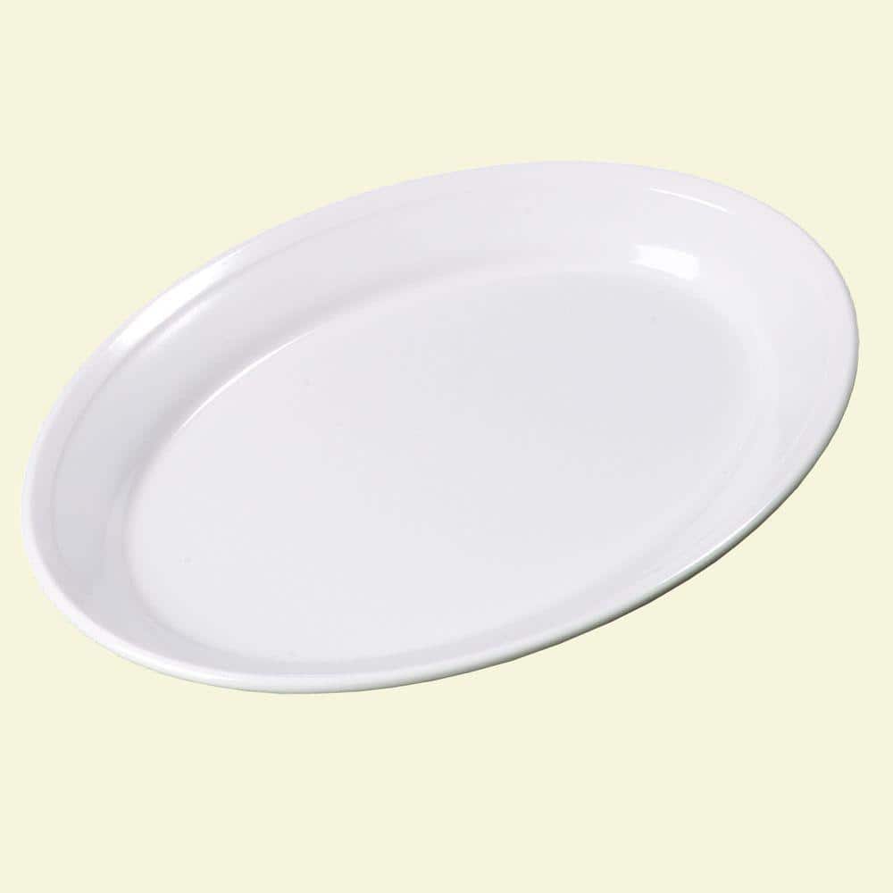 16" x 9" American White Serving Platter Oval Melamine Serving Platter